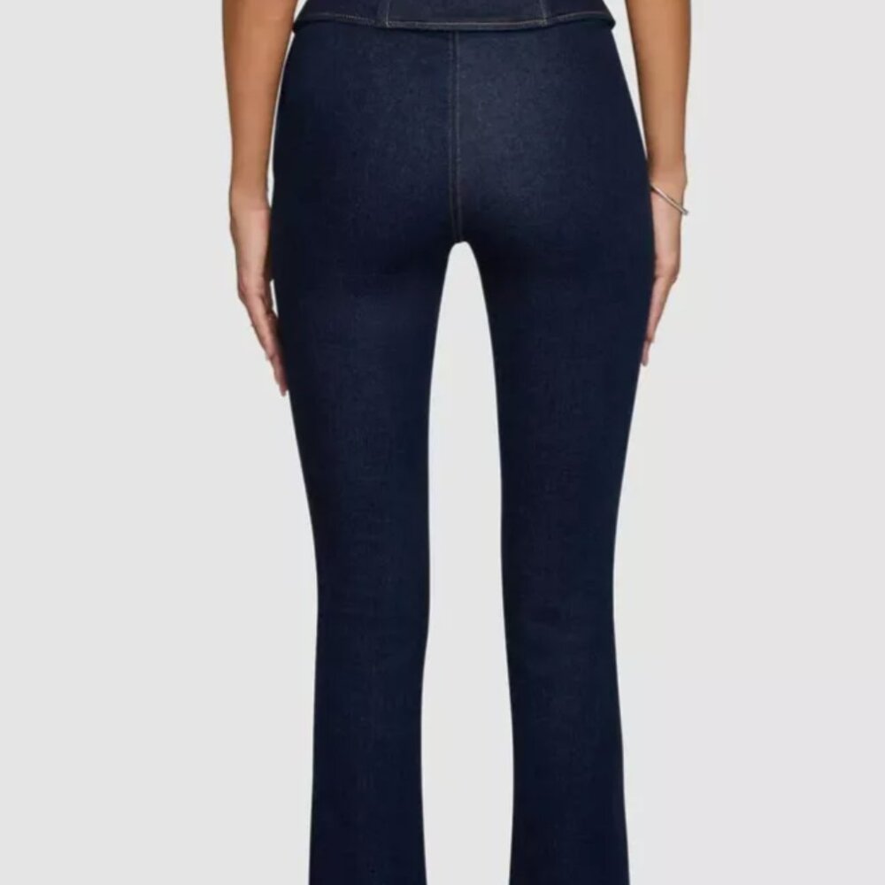 EB Denim WOMEN'S JEANS boot cut leg split hem jegging midnight NWT high rise L